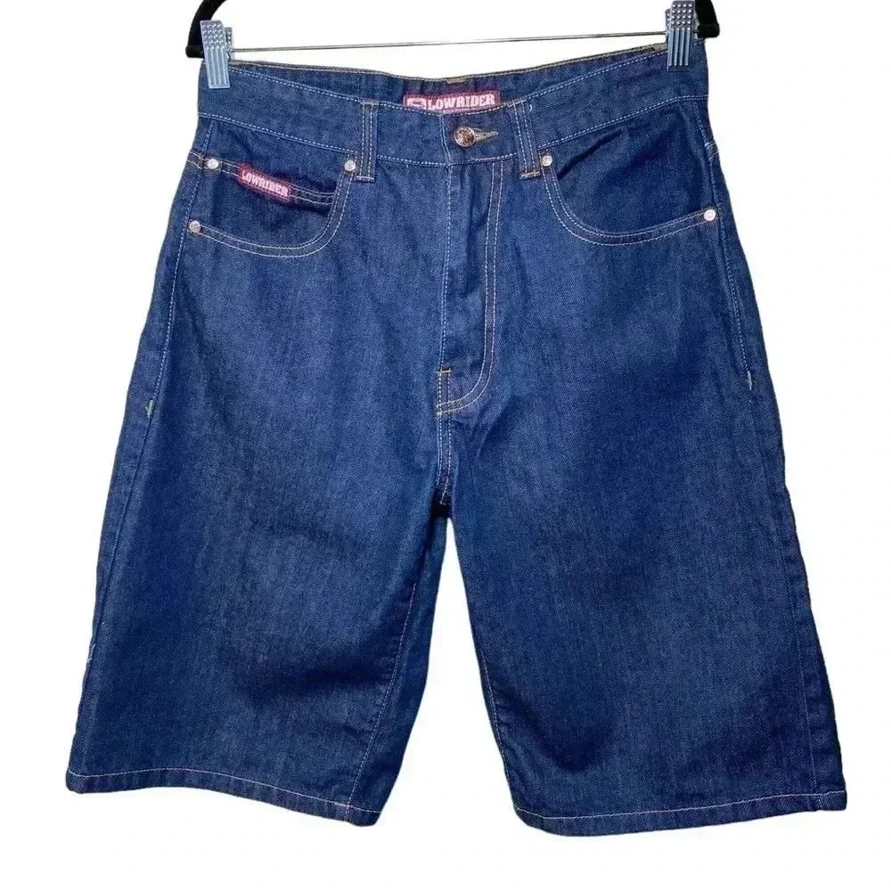 VTG Lowrider Jean Shorts Mens 32 100% cotton Baggy Y2K Denim